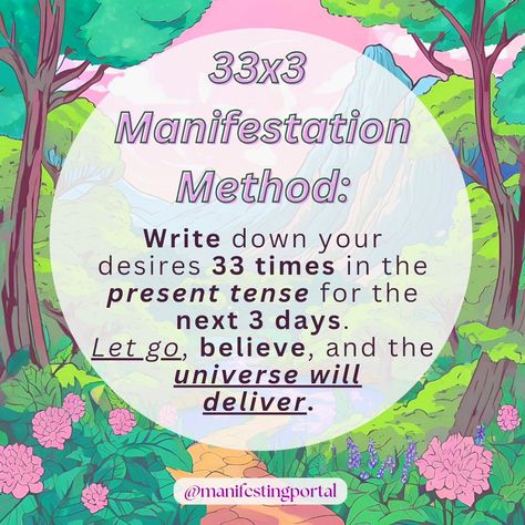 Have you tried the 33x3 manifestation method? It works!💫 . . . #manifestation #lawofattraction #manifest #spirituality #love #spiritualawakening #meditation #selflove #abundance #manifesting #motivation #positivevibes #affirmations #spiritual #healing #loa #gratitude #positivity #consciousness #inspiration #thesecret #energy #mindfulness #awakening #universe #manifestyourdreams #selfcare #mindset #lightworker #believe 368 Method Manifest, 33x3 Manifestation Method, Manifesting Motivation, Spiritual Healing, Have You Tried, Spiritual Awakening, You Tried, Consciousness, Positive Vibes