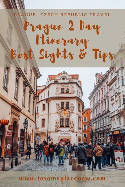 The best sightseeing guide for your trip to Prague - a day by day activities guide, with travel tips and experiences for your 2 day Prague Travel Itinerary #Prague Prague Itinerary, Prague Travel Guide, Czech Republic Travel, Europe City, Visit Prague, Prague Travel, Cesky Krumlov, Eastern Europe Travel, Travel Things