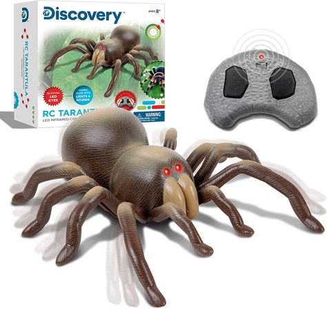 DISCOVERY KIDS RC Moving Tarantula Spider, Wireless Remote Control Toy for Kids, Great for Pranks and Halloween Decorations, Realistic Scurrying Movement, Glowing Scary Red LED Eyes Pet Tarantula, Tarantula Spider, Spider Toy, Pet Spider, Discovery Toys, Discovery Kids, Toy For Kids, Wireless Controller, Red Led