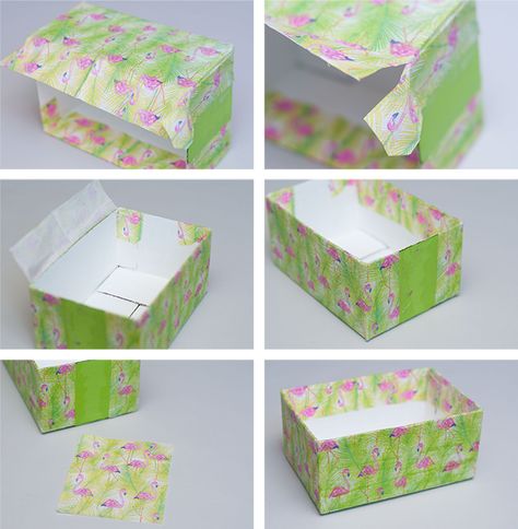 Quick Box Makeover with Mod Podge and Napkins Eid Boxes, Diy Mod Podge, Fall Paper Crafts, Paper Box Diy, Paper Toys Template, Napkin Decoupage, Mod Podge Crafts, Napkin Design, Box Patterns