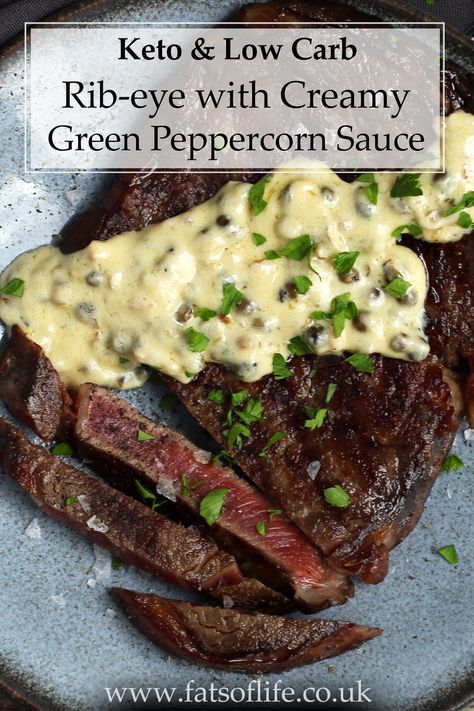 Green Peppercorn Sauce For Steak, Peppercorn Sauce For Steak, Pepper Sauce For Steak, Green Peppercorn Sauce, Peppercorn Sauce Recipe, Peppercorn Steak, Green Pepper Sauce, Steak Ribeye, Delicious Steak