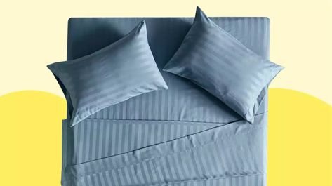 sleep-zone-striped-bed-sheet-sets-tout Night Sweat, Best Cooling Sheets, Striped Bed Sheets, Closet Solutions, Cooling Sheets, Best Bed Sheets, Hotel Sheets, Best Bed, Best Sheets