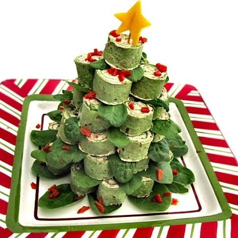 Tortilla Roll Up Christmas Tree | Tortilla Roll Up Christmas Tree Fancy Christmas Party, Christmas Party Snacks, Tortilla Pinwheels, New Year's Desserts, Christmas Appetizer, Spinach Tortilla, Tortilla Rolls, Christmas Recipes Appetizers, Roll Ups Tortilla