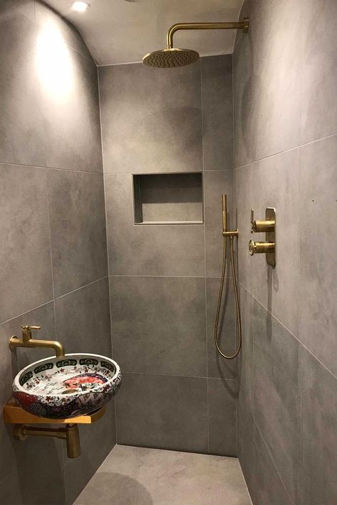 Tiny Ensuite Shower Room Narrow Bathroom, Wet Room Small Space, Small Bathroom Wetroom, Tiny Ensuite Ideas Narrow, Dark Wet Room, Small Shower Room Ideas Narrow, Narrow Shower Room Ideas, Wet Room Ideas Small Narrow Bathroom, Narrow Wet Room