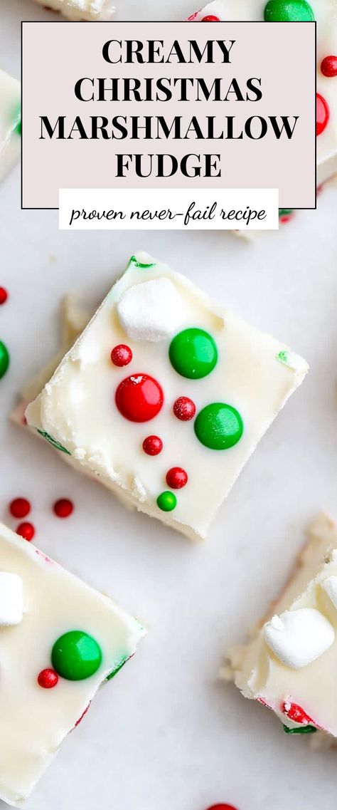 Image for Creamy Christmas Marshmallow Fudge Christmas Coal Fudge, Fudge Mini Marshmallows, Homemade Christmas Marshmallows, Uses For Marshmallows, Marshmallow Crème Fudge, Marshmallow Creme Fudge Recipe, Easy Marshmallow Fudge, Large Batch Christmas Treats, Christmas Marshmallow Treats