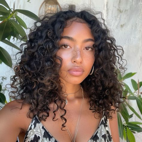 Mid Curly Hair, Curly Mid Length Hair, Curly Hair Mid Length, Medium Length Curls, Curly Hair Care Routine, Devon Aoki, Curl Hair, Outfit Styles, Hairdos For Curly Hair