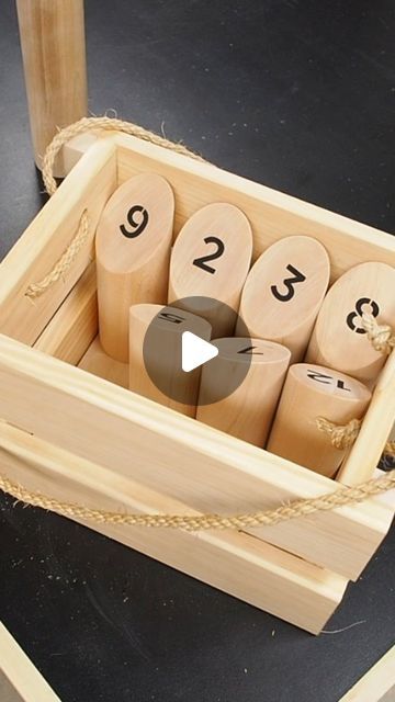 Marie | DIY Montreal on Instagram: "Still looking for gift ideas you can make for Christmas?🎁 Here's an easy game that's fun for kids and adults alike!  #molkky #diygames #outdoorgames #woodengifts #giftmakingideas #woodworking   Full tutorial and more ideas #linkinbio👆" Wood Games Diy, Molkky Game, Diy Wooden Games, Homemade Games, Diy Montreal, Wood Games, Woodworking Projects For Kids, Wooden Games, Diy Games