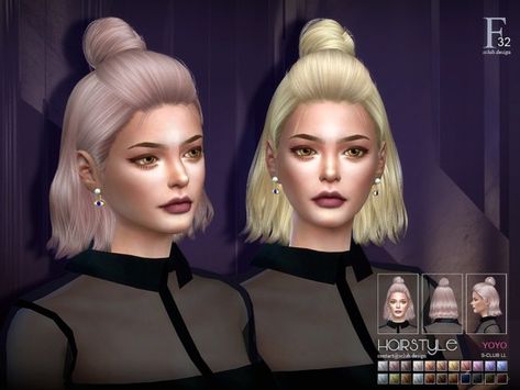 The hair of the half bun  Found in TSR Category 'Sims 4 Female Hairstyles' Ts4 Hair, Sims 4 Hair Male, Hair Shrinkage, Cc Hair, Half Bun, Intimo Calvin Klein, Pelo Sims, Sims 4 Update, Sims Hair