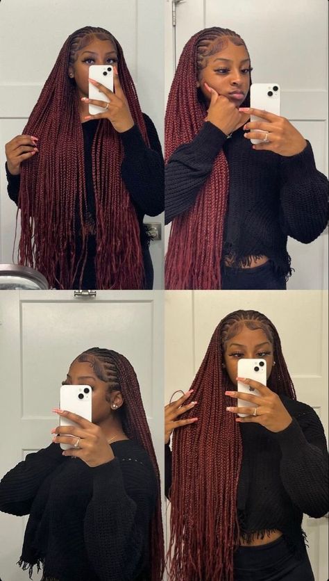 425 Braiding Hair Color, Nails Inspiration Black Women, Big Box Braids Styles, Flicks Hair, Braiding Hair Colors, Braids Styling, Aesthetic Hairstyles, Braids Ideas, Hairstyles Pictures