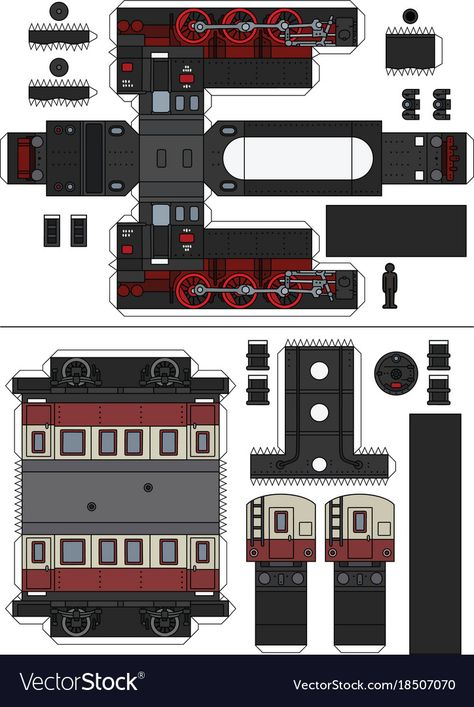 Harry Potter Train, Train Crafts, Train Template, Paper Train, Paper Toy Printable, Train Vector, Origami Templates, Free Paper Models, Cardboard Toys