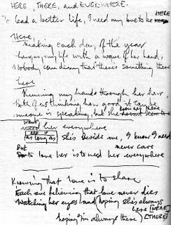 "Here, There and Everywhere" lyrics handwritten by Paul McCartney Unforgettable Lyrics, John Lennon And Paul Mccartney, Handwritten Lyrics, Beatles Records, The Quarrymen, Here There And Everywhere, Beatles Lyrics, Paul And Linda Mccartney, Love Me Do