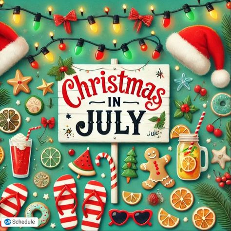 🎄☀️ It's time to celebrate Christmas in July! 🎅🌞 Adding a splash of holiday cheer to our summer fun with festive decorations and joyful vibes. How are you marking this fun holiday? Share your Christmas in July moments with us! #ChristmasInJuly #SummerFun #CraftyCottage #FamilyCelebrations #HomeschoolingAdventures Christmas In July Images, Christmas In July Camping Decorations, Christmas In July Invitations, Christmas In July Illustrations, Xmas In July, Celebrate Christmas, Family Celebrations, Social Life, Time To Celebrate