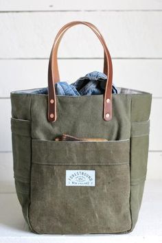 Forestbound Bags, Denim Bag, Waxed Canvas, Fabric Bags, Vintage Textiles, Types Of Bag, Large Bag, Sewing Bag, Diy Bag