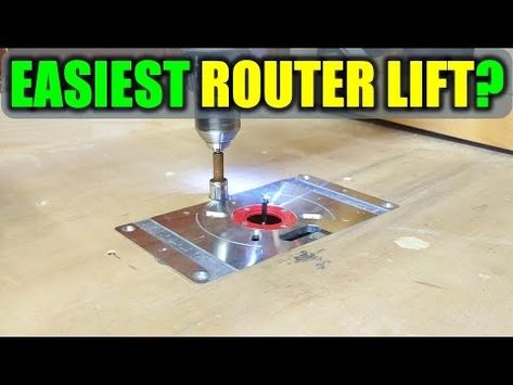 (7) HOW TO make a ROUTER LIFT - YouTube Hand Router, Plywood Art, Router Lift, Diy Router, Router Jig, Router Table, Woodworking Jigs, Cabinet Making, Woodworking Shop