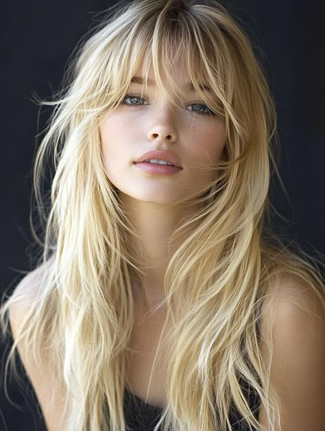 Long Extensions With Bangs, Long Hair With Shaggy Bangs, Blond Long Hair With Bangs, Messy Layers With Bangs, Framed Bangs Long Hair, Haircut Ideas For Long Hair With Bangs, Long Hair W Bangs, Medium Long Hair With Bangs, Hair With Bangs And Layers