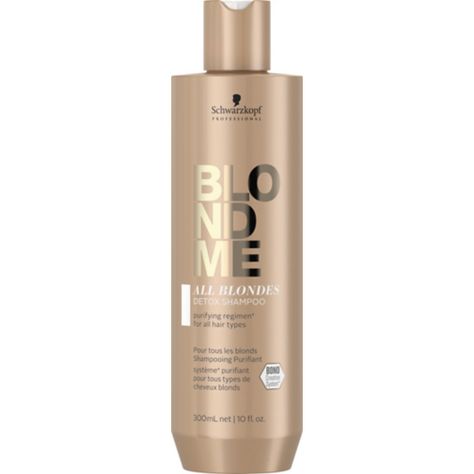 BLONDME All Blondes Detox Shampoo 10.14oz | BLONDME | Schwarzkopf (P) - Ub | SKP Cool Blondes, Blonde Hair Types, Brassy Blonde, Detox Shampoo, Hair Cleanse, Schwarzkopf Professional, Cool Blonde, Blonde Hair Shades, Sulfate Free Shampoo