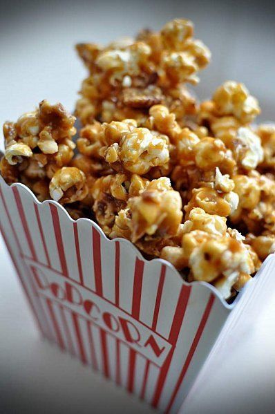 Popcorn, A Table, Corn, Caramel