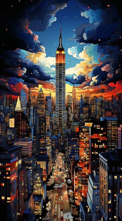 Flying Bulldog Art - Scenery | Gallery 2 Active Wallpaper, Iphone Wallpaper 4k, Bulldog Art, City Painting, Abstract Art Wallpaper, Art Gallery Wallpaper, Cool Wallpapers Art, City Wallpaper, Fantasy Art Landscapes