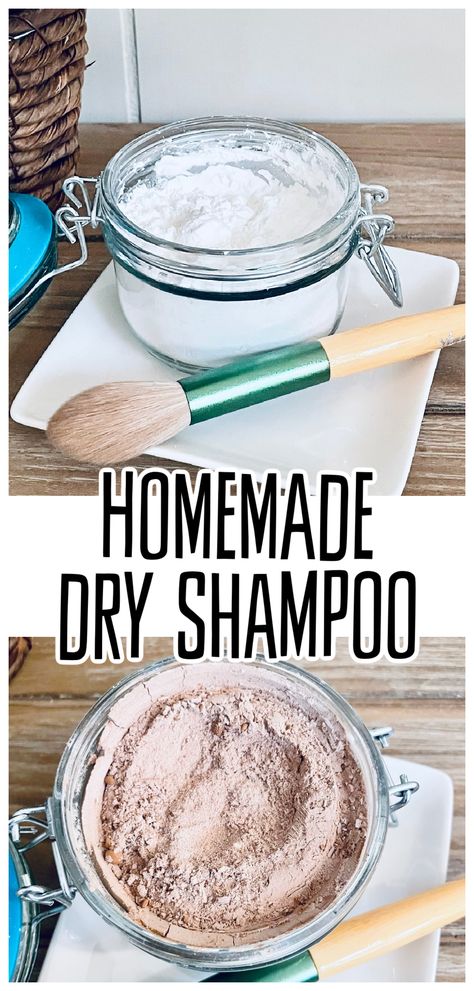 Homemade Dry Shampoo Recipe- diy dry shampoo for brown hair dark hair blondes etc. How to make dry shampoo at home. baking soda, cornstarch, cocoa powder jars. Brush or spice jar shaker. ingredients Dry Shampoo Recipe, Diy Shampoo Recipe, Homemade Dry Shampoo, Dry Shampoo Powder, Diy Dry Shampoo, Shampoo Recipe, Diy Shampoo, Conditioner Hair, Baking Soda Shampoo