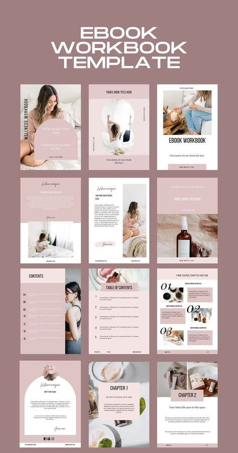 Workshop Booklet Design, Ebook Template Design Free, Workbook Design Ideas, E-book Design, Ebooks Design Inspiration, Workbook Design Layout, Ebooks Design, Best Canva Templates, Workbook Layout