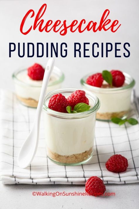 Cheesecake Pudding Recipes - if you have a box of pudding mix and a block of cream cheese, you can create an easy dessert recipes! Cheesecake Pudding In A Mason Jar, Box Pudding Recipes, Jello Cheesecake Pudding Mix Recipes, Cheesecake Pudding Mix Recipes, Jello Cheesecake Pudding Recipes, Cheesecake Pudding Recipes, Instant Pudding Recipes, Deserts With Cream Cheese, Jar Cupcakes