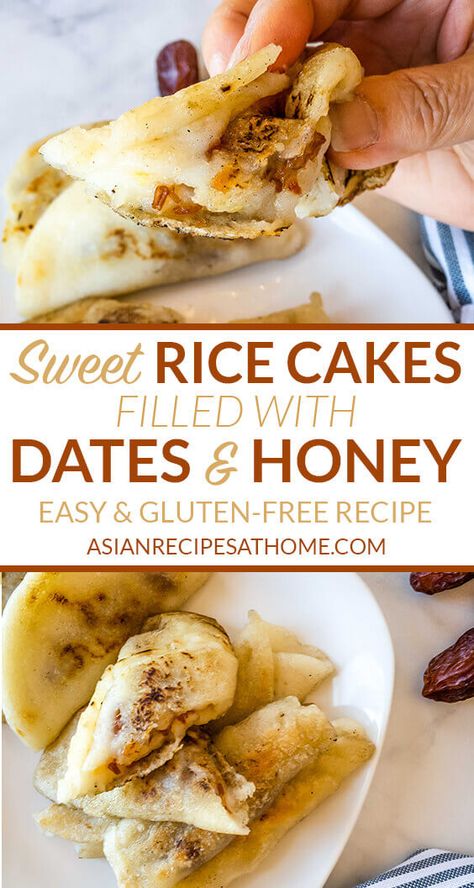 Japanese Sweet Rice Recipes, Honey Filling, Asian Inspired Desserts, Sweet Rice Cake, Rice Cake Snacks, Asian Treats, Sticky Rice Cakes, Chinese Desserts, Steamed Sweet Potato