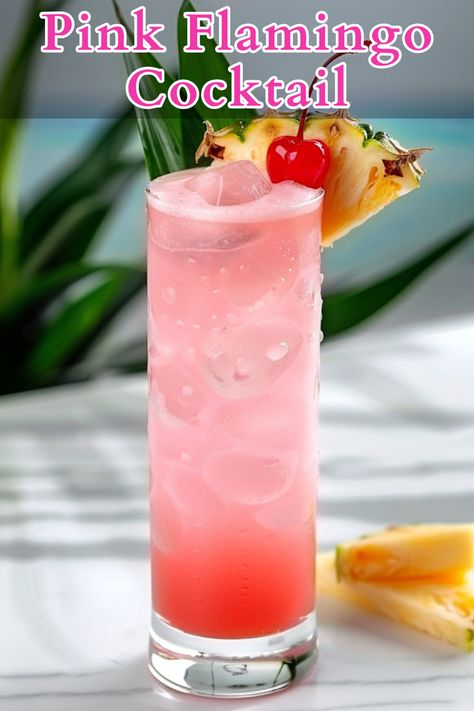 The Pink Flamingo is a vibrant and fruity cocktail that combines the richness of Crown Royal Peach, the floral notes of Gordon’s Pink Gin, the sweetness of grenadine, the tropical creaminess of pina colada mix, and the refreshing blend of strawberry-banana nectar. Pina Colada Mix, Crown Royal Peach, Pink Gin Cocktails, Flamingo Cocktail, Flamingo Drink, Strawberry Gin, Fruity Cocktail, Most Popular Cocktails, Colorful Drinks