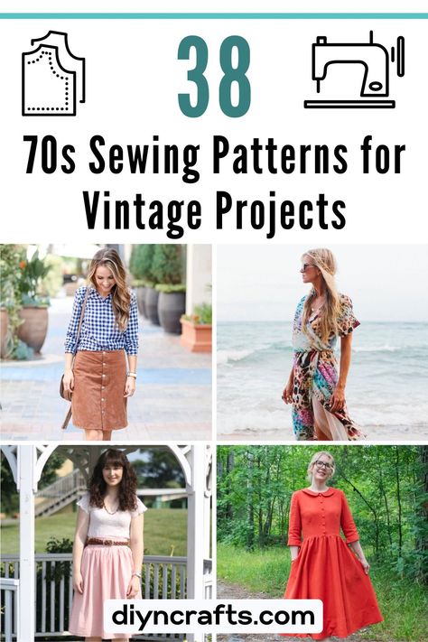 38 70s Sewing Patterns for Vintage Projects 1970s Sewing Patterns Free, 70s Sewing Patterns Free, Kimono Dress Pattern, 70s Sewing, Unique Sewing Patterns, Vintage Sewing Patterns Free, 70s Sewing Patterns, Diy Maxi Dress, Dress Sewing Patterns Free