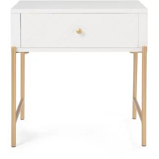 Bed Side Table Decor, Slim Bedside Table, Bedside Table Round, Room Wishlist, Bedside Table Decor, Side Table White, Gold Side Table, Modern End Table, Gold Bed