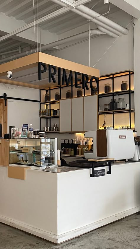 coffee aesthetics | primero ph Cafeterias Aesthetic, Coffee Shop Counter Design, Small Coffee Shop Ideas, Cafe Counter Design, Coffee Shop Design Interior, Small Coffee Shop Design, Counter Cafe, Coffee Cafe Interior, Coffee Shop Counter