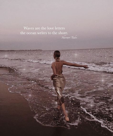 Sharvari Tadvi on Instagram: ““whenever the shore feels lonely the wave reminds it of the caring ocean. how every wave travels miles to reach the shore in order to tell…” Sea Waves Aesthetic Quotes, Beach Poetry The Ocean, Story Inspiration Quotes, Sound Of Sea Waves Quotes, Love And Ocean Quotes, Quotes On Sea Waves, Ocean Poems Deep, Ocean Captions Instagram Short, Beach Waves Quotes Ocean