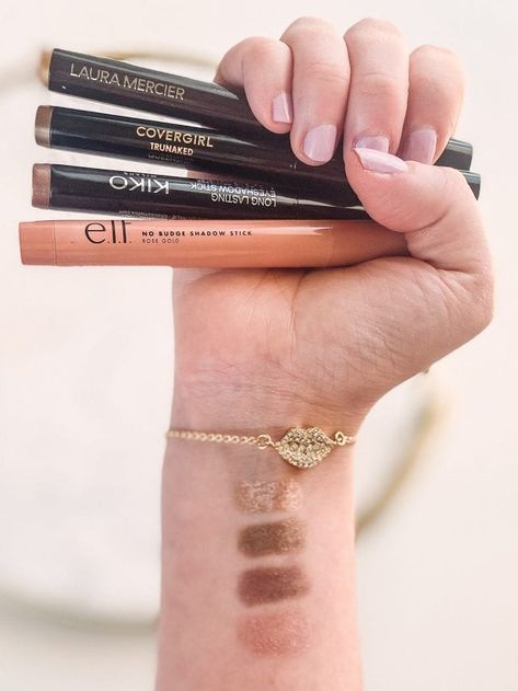 Affordable Dupes for Laura Mercier Caviar Stick Eyeshadows - Meg O. on the Go Laura Mercier Caviar Stick Strapless, Laura Mercier Eyeshadow Stick, Skin Tint Makeup, Best Drugstore Eyeshadow, Drugstore Eyeshadow, Bobbi Brown Eyeshadow, Tint Makeup, Stick Eyeshadow, Taupe Eyeshadow