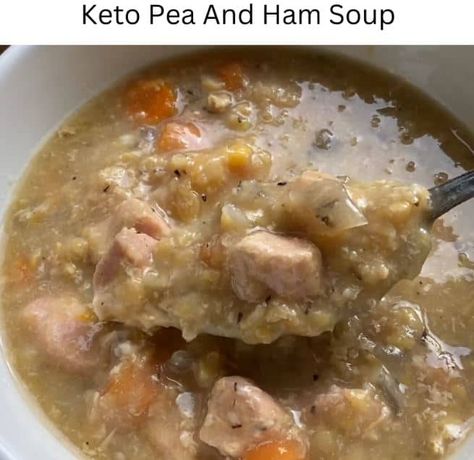 Keto Pea And Ham Soup Keto Split Pea And Ham Soup, Keto Pea Soup, Low Carb Split Pea And Ham Soup, Gf Soup, Primal Diet Recipes, Soup Keto, Sugar Free Lifestyle, The Best Soup, Ketogenic Diet Menu