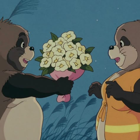 Pom Poko Studio Ghibli, Cute Playlist, Ghibli Character, Ghibli Core, Pom Poko, Strawberry Flowers, Ghibli Studios, Studio Ghibli Films, Blue Core