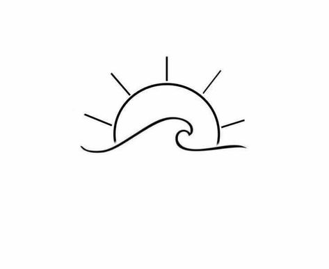 Beach Inspired Tattoos, Beachy Tattoos, Tattoo Sonne, Henne Tattoo, Surf Tattoo, Summer Tattoo, Beach Tattoo, Tattoo Simple, Sun Tattoos