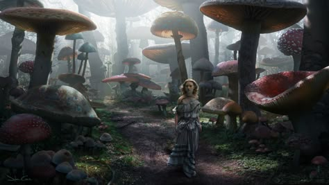 alice in wonderland landscapes - Google Search Alice In Wonderland Mushroom, Nike Wallpaper Backgrounds, Dylan Cole, Matte Paintings, Wonderland Aesthetic, Alice In Wonderland Aesthetic, Dylan And Cole, Alice And Wonderland Quotes, To Wonderland