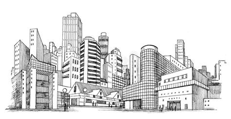 Urban city stock illustration Urban Area Drawing, Canada Illustration, Computer Painting, Skyline Drawing, Cityscape Drawing, Sketch Background, City Sketch, Silhouette Drawing, Building Drawing