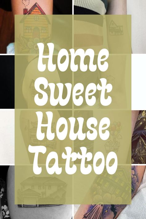 Home Sweet House Tattoo 47+ Meaningful Designs - TattooGlee Home Tattoo Ideas, Small House Tattoo, Haunted House Tattoo, Grandma Tattoos, House Outline, Design Your Own Tattoo, House Tattoo, Friends Sketch, Tattoo Wedding Rings