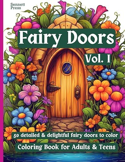 Indie Publishing, Magical Fairy, Coloring Book For Adults, Fairy Doors, Flower Coloring Pages, Star Images, Magical Forest, Magical Creatures, Magical Places