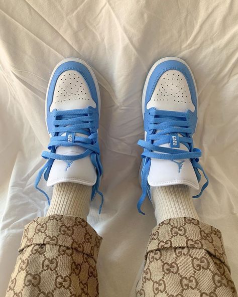 Adidas Shoes Outfit, Jordan 1 Low Unc, Jordan Shoes For Sale, Jordan 1 Low White, White Basketball, White Basketball Shoes, Jordan Shoes Girls, Blue Jordans, Hype Shoes