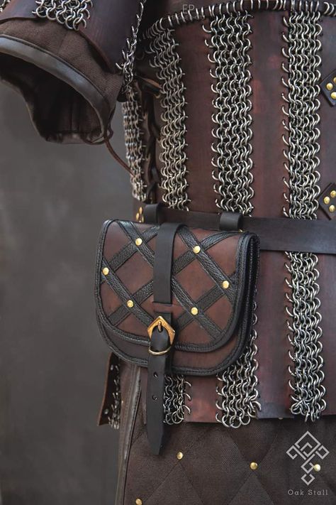 Leather Armor Skirt, Skyrim Armor, Armor Hand, Bum Bag Outfit, Belt Bag Outfit, Chainmail Armor, Viking Cosplay, Celine Belt Bag, Foam Armor