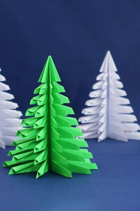 Amazing 3D Paper Christmas Tree" - This video will show you how to make a 3D paper xmas tree DIY Tutorial. How to make an easy and beautiful Christmas tree at home with paper. Christmas Craft - Paper Craft. #Christmas #Tree #Tutorial Paper Xmas Tree, Xmas Tree Diy, Paper Christmas Trees, Origami Paper Flowers, Diy Art Crafts, Paper Christmas Tree, Simple Christmas Tree, Beautiful Christmas Trees, Easy Christmas Crafts