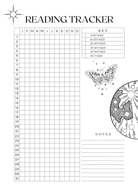 This is a reading tracker with a celestial theme! Moons, suns, stars and beautiful artwork decorates the different pages of this journal. It includes pages for monthly reading tracking, individual books, a to be read page, a section for quotes or thoughts and a 100 book challenge page. This PDF is easy to download and print or use digitally. Good Notes Book Tracker, Journal Pages Aesthetic Printable, 2024 Book Tracker, Tbr Bookshelf Template, Page Tracker Reading Journal, Reading Pages Tracker, Journaling Pages Printable, Book Journal Tracker, Pages Read Tracker Bullet Journal