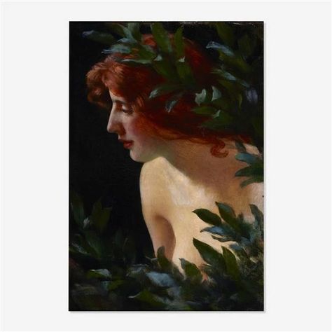 Artwork by Charles Courtney Curran, Wood Nymph Study, Made of oil on canvas Wood Nymph, Wood Nymphs, Vintage Mermaid, Amazing Art Painting, Romantic Art, Classical Art, Global Art, Whistler, Art Market