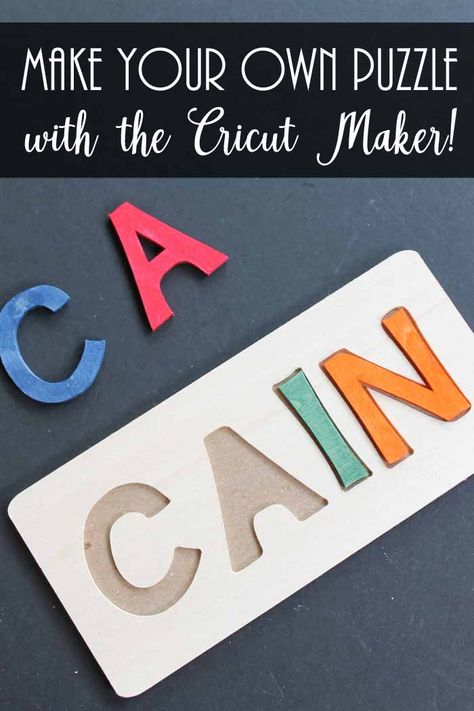 Make your own puzzle with the Cricut Maker and the knife blade. Yes you can cut wood! Make a personalized name puzzle for your own child or to give as a gift! Cricut Banner, Make Your Own Puzzle, Idee Cricut, Projets Cricut, Maker Project, Cricut Projects Beginner, Name Puzzle, Circuit Projects, Cricut Explore Air