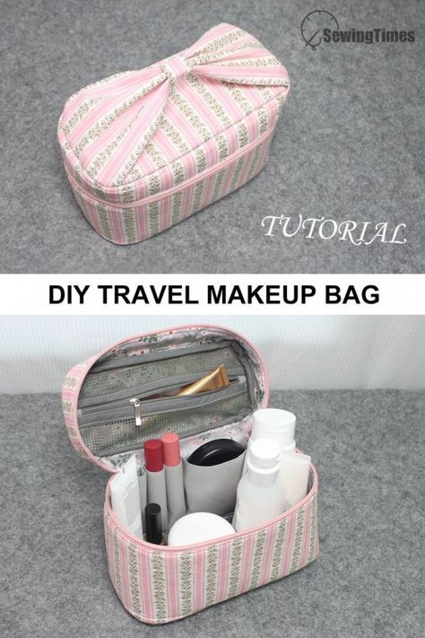 Seeing Makeup Bag, Diy Travel Makeup Bag, Diy Cosmetics Bag, Travel Makeup Bag Sewing Pattern, Diy Travel Bags, Makeup Bag Sewing Tutorial, Diy Makeup Bags Sewing, Travel Pouch Bag, How To Sew A Makeup Bag