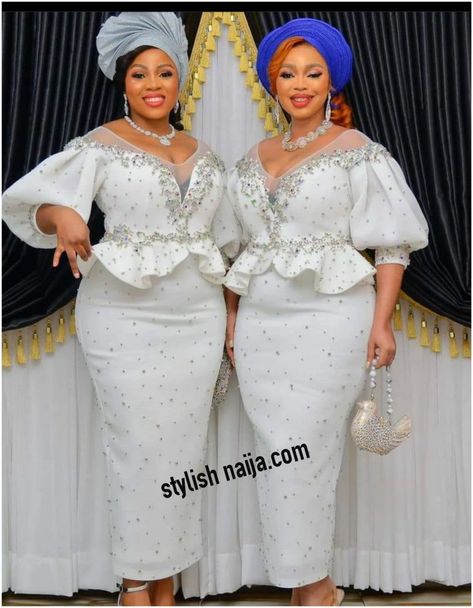 Gorgeous and Stunning Styles For Celebrations and Occasions. - Stylish Naija White Beaded Dress, White Lace Dress Short, Lace Dress Classy, Classy Short Dresses, Stylish Naija, African Party Dresses, Nigerian Lace Styles, Lace Dress Design, Short African Dresses