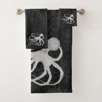 Vintage Octopus - Bathroom Towel Set | Zazzle.com Pirate Bathroom Decor, Gothic Bathroom Ideas, Goth Bathroom, Pirate Bathroom, Mens Bathroom Decor, Octopus Bathroom, Ocean Bathroom Decor, Gothic Bathroom Decor, Steampunk Bathroom