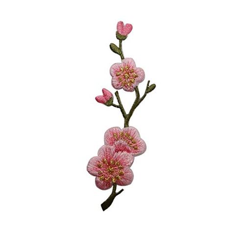 ID 6269 Cherry Blossom Bush Patch Buds Flower Garden Embroidered IronOn Applique Cool-Patches Blossom Branch, Custom Embroidered Patches, Cherry Blossom Branch, Iron On Embroidered Patches, Flower Tree, Cool Patches, Iron On Applique, Flower Bud, Iron On Patch