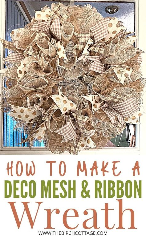 Tulle Wreath Diy Tutorials, Mesh And Ribbon Wreath Tutorial, Mesh Garland How To Make, Mesh Bows How To Make, How To Make A Ribbon Wreath, Dollar Tree Mesh Wreath, Diy Mesh Wreath Tutorial Step By Step, Ribbon Wreath Tutorial Step By Step, Fall Deco Mesh Wreath Ideas